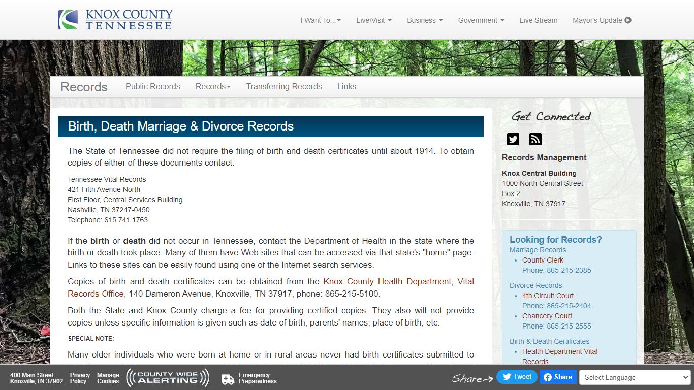 Birth, Death Marriage & Divorce Records - Records ...